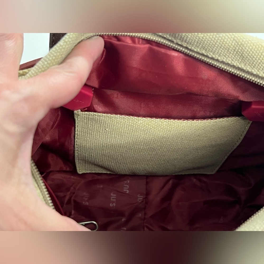 Justo burgundy/tan/brown Tote Handbag - Picture 5 of 9
